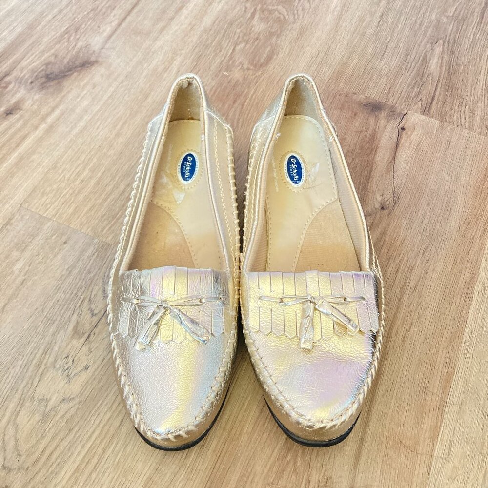 9W - Dr Schools Gold Loafers